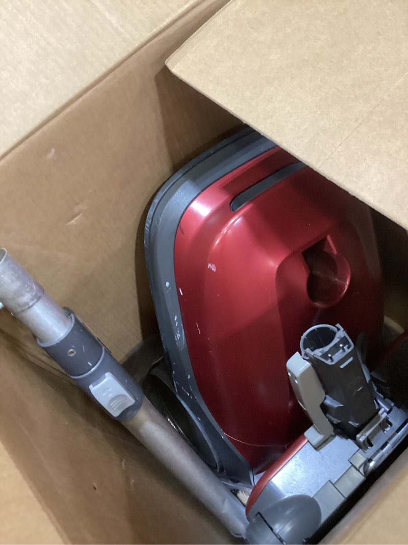 Condition photo showing As Is for kenmore 81414 400 series vacuum cleaner- canister - bagged - red