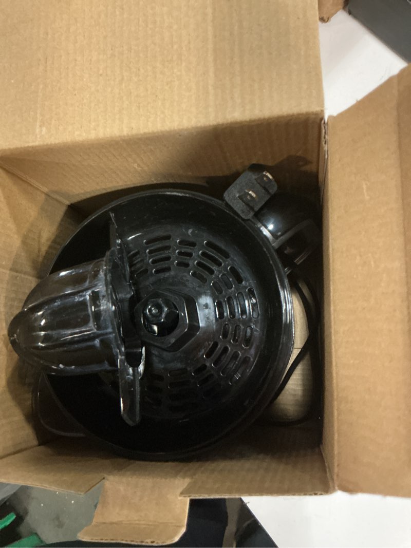 Condition photo showing As Is for Elite Gourmet ETS326 BPA-Free 40-Watt Electric Citrus Juicer, Compact, Large Volume, Pulp Control, Oranges, Lemons, Limes, Grapefruits with Easy Pour Spout, 24oz, Black/Stainless Steel 24 Ounce