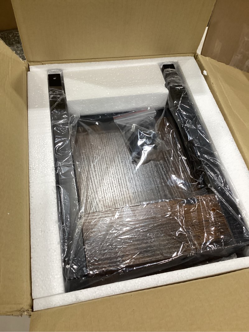 Condition photo showing New/Like New for huuger nightstand set of 2, night stand with fabric drawer, mesh shelf, side table with storage, fabric drawer dresser, open shelf, metal frame, bedroom, rustic brown 2 rustic brown