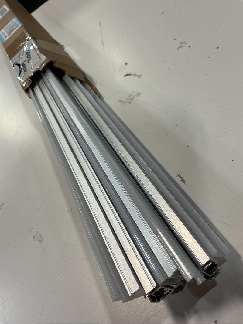 Condition photo showing Good Condition for 10-pack 3.3ft/1m u-shape led strip light diffuser, aluminum channel with milky white track cover, spotless waterproof, for ceiling backdrop baseboard bathroom stairs under-cabinet wood-slat silver aluminum + white cover 3.3ft/10p/#048