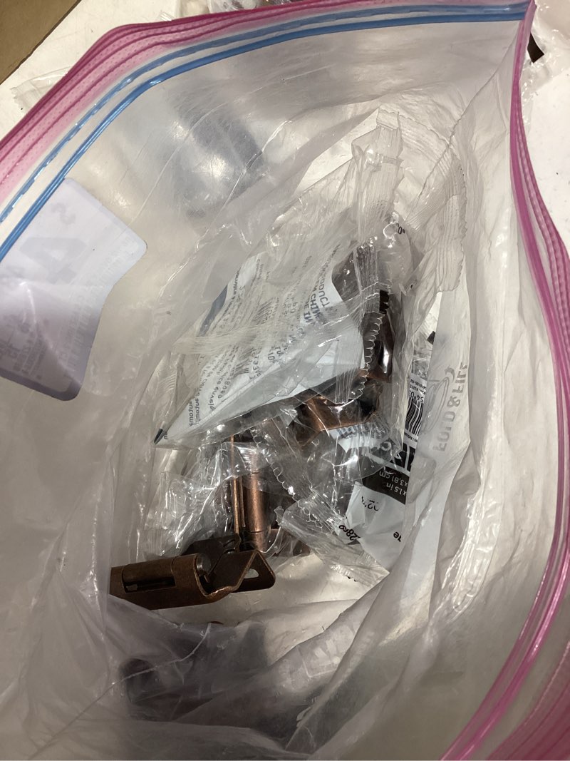Condition photo showing Good Condition for style selections 2-pack 2-1/4-in x 1-1/2-in aged bronze surface self-closing flush cabinet hinge
