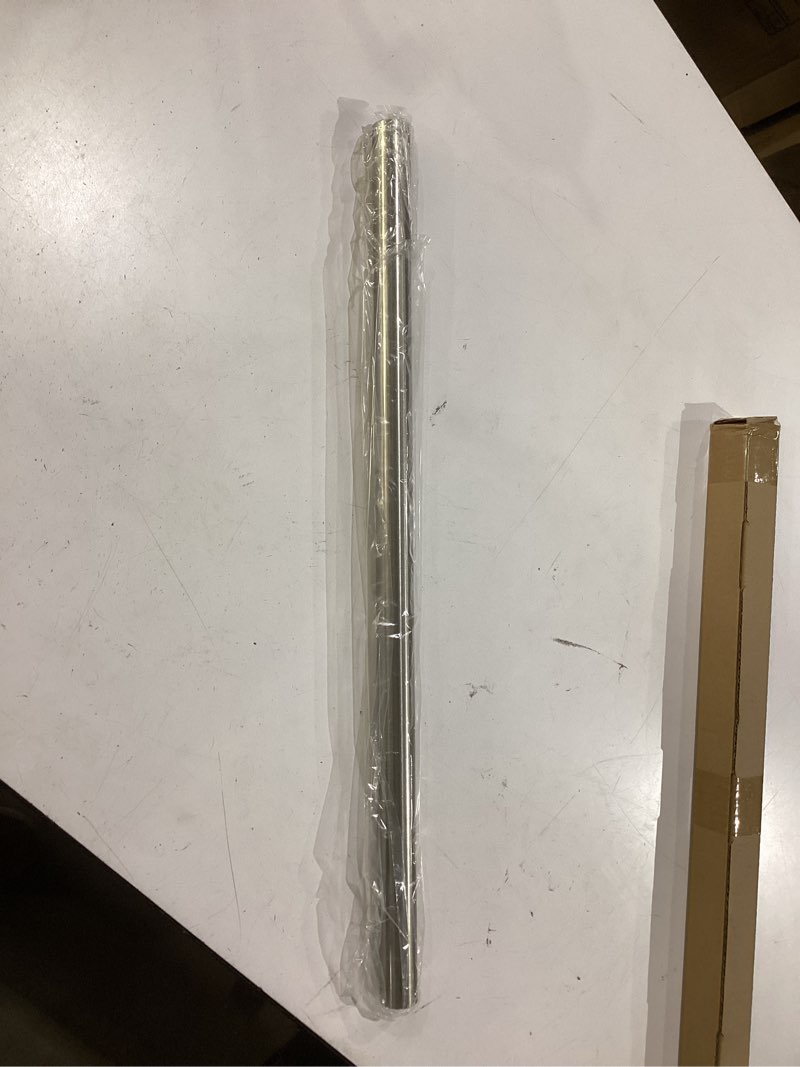 Condition photo showing New/Like New for 24-inch ceiling fan downrod, 2-foot brushed nickel ceiling fan extension rod, 1-inch od, ceiling downrod for various fans (only fans boom, no thread & cord)