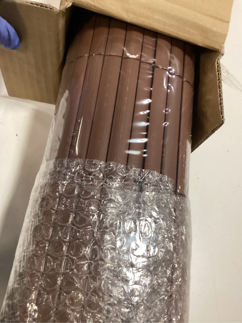 Condition photo showing New/Like New for paramondo pvc privacy fence screen 14mm 3-rib reinforced textured fence panel - no-drill balcony & garden cladding with wind & uv protection for patio, deck, outdoor privacy, 2×10 ft, brown 2×10 ft brown