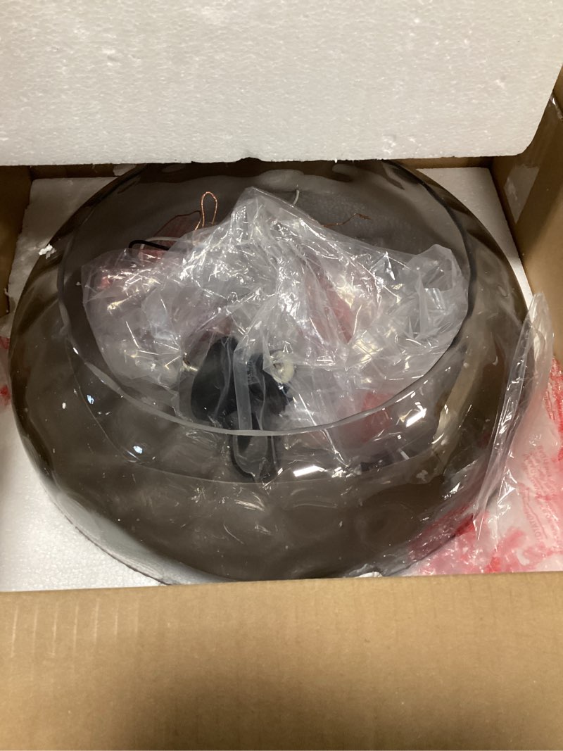 Condition photo showing Good Condition for Matte Black Semi Flush Mount Ceiling Fixture Large Smoked Hammered Glass Shade Modern Close to Ceiling Light 14" Art Lampshade for Hallway Foyer Bedroom 14 Inches Smoked Glass Shade