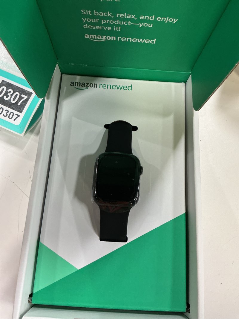 Condition photo showing Good Condition for Apple Watch Series 9 [GPS, 45mm] - Midnight Aluminum Case with Midnight Sport Band, M/L (Renewed Premium) Midnight W/ Midnight Band, M/L 45MM Wi-Fi