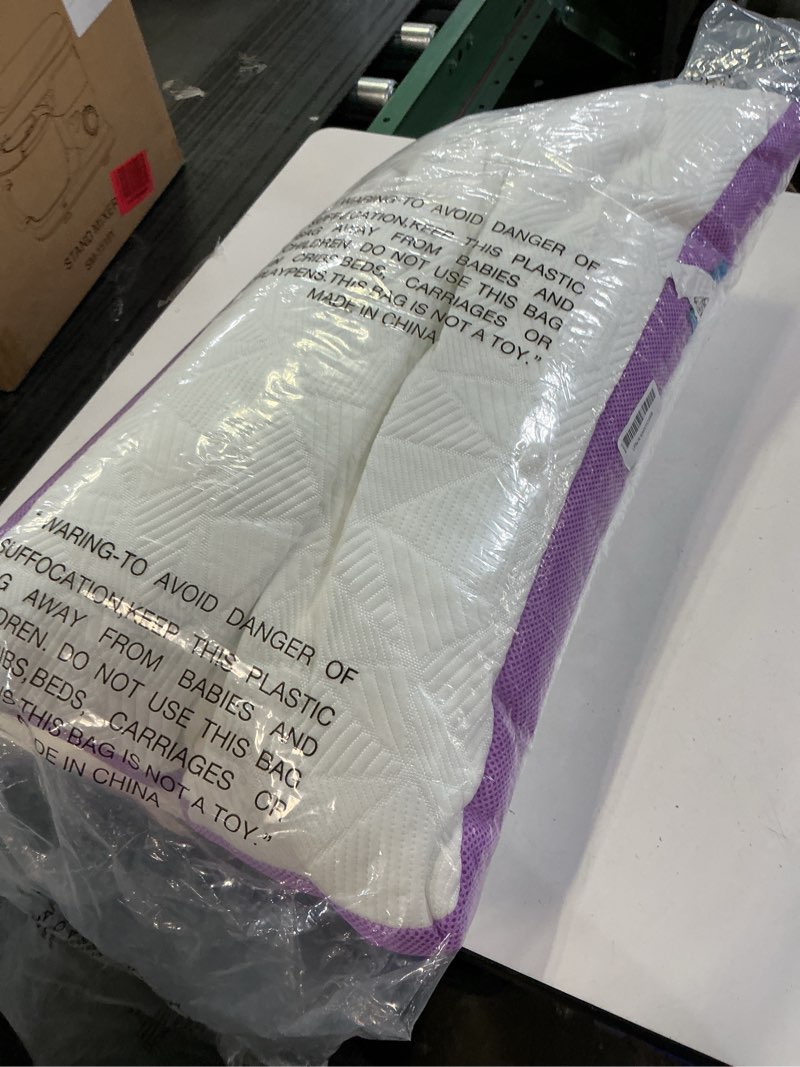 Condition photo showing Good Condition for BETU Cooling Pillow Queen Size, Shredded Memory Foam Cool Pillow for Hot Sleepers, Adjustable Firm Soft Support Bed Pillows Perfect for Back Neck Pain and Side Sleeping with Pillow Case Cover, Purple Queen (1 Count) Purple