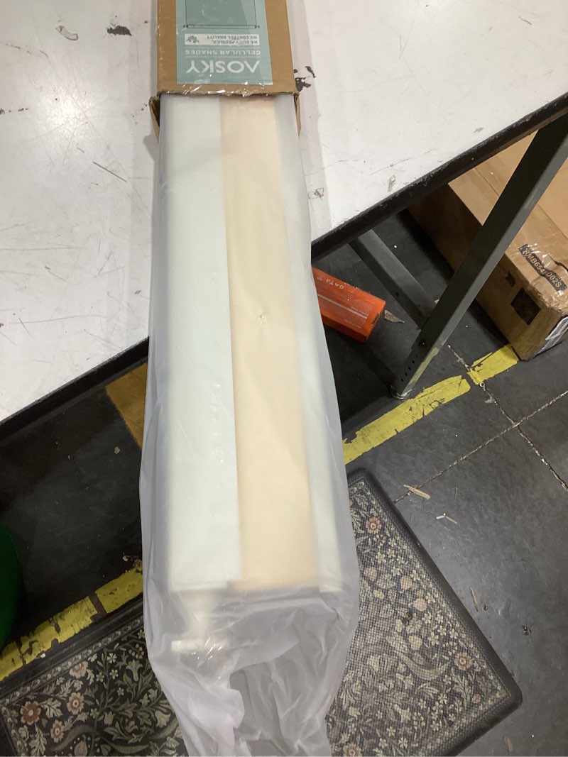 Condition photo showing Good Condition for aosky no drill cordless light filtering cellular shade 49" w x 64" h beige | no tools honeycomb blinds for indoor windows, free-stop shades for home, thermal insulated, noise reducing light filtering-beige 49"w x 64"h