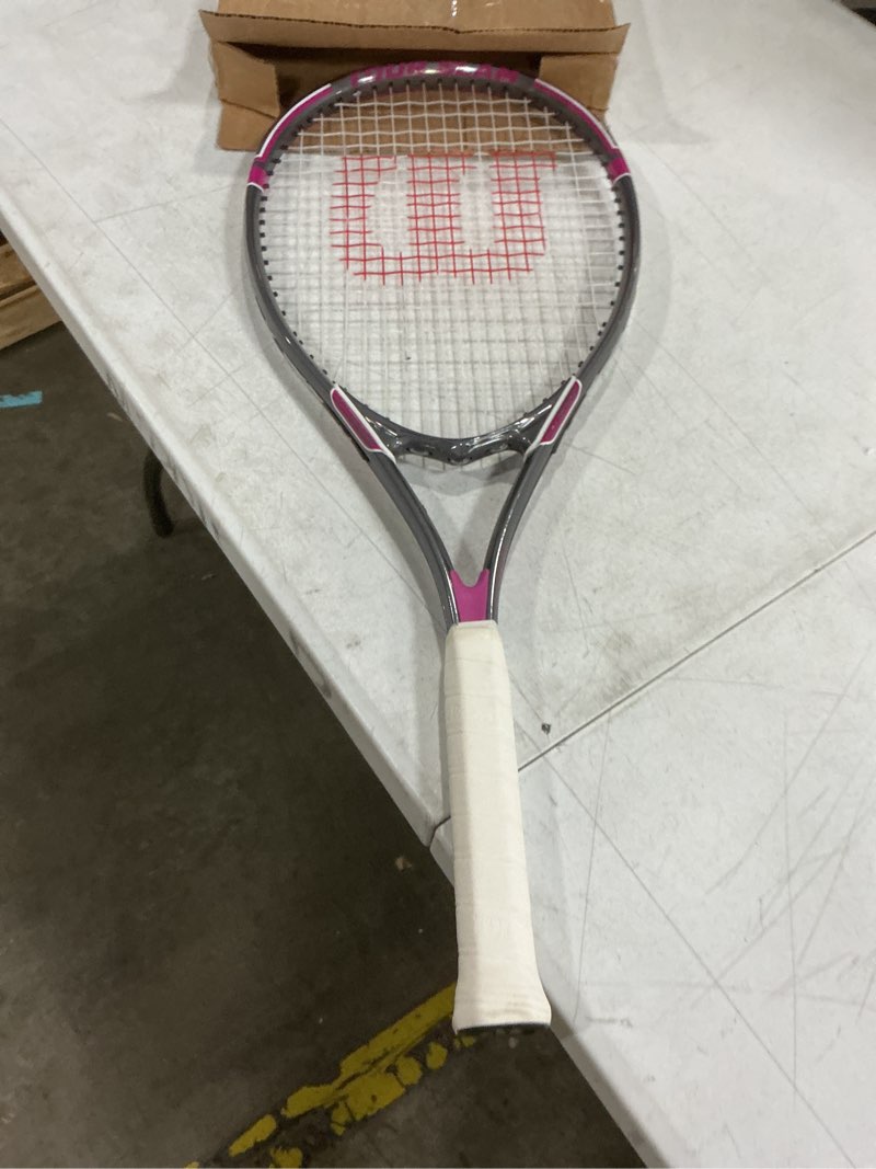 Condition photo showing Good Condition for wilson tour slam adult recreational tennis rackets tour slam pink/grey grip size 2 - 4 1/4"