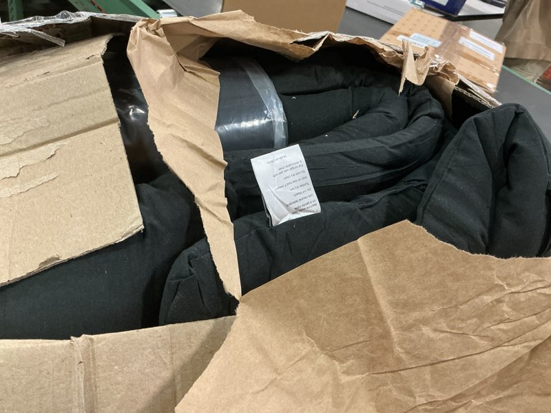 Condition photo showing As Is for Syrinx Japanese Floor Futon Mattress, Foldable Tatami Sleeping Pad for Adults & Kids, Roll-Up Floor Bed or Bench Cushion with Anti-Slip Strap & Water-Resistant Design 01 - Black 54" × 75"(Full)