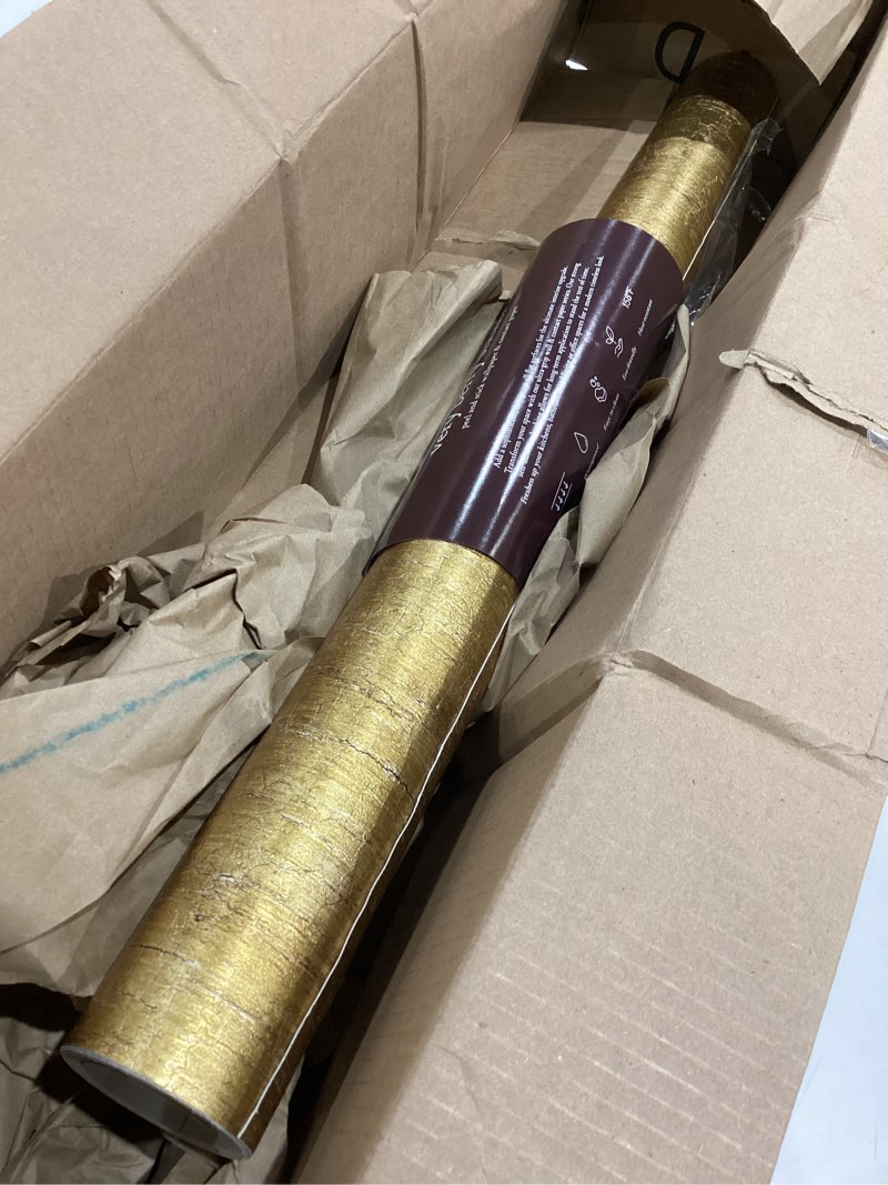 Condition photo showing Good Condition for very berry sticker metallic gold wallpaper (24" x 78.7", rough texture, gold) removable peel and stick waterproof contact paper for home dã©cor countertop cabinet kitchen