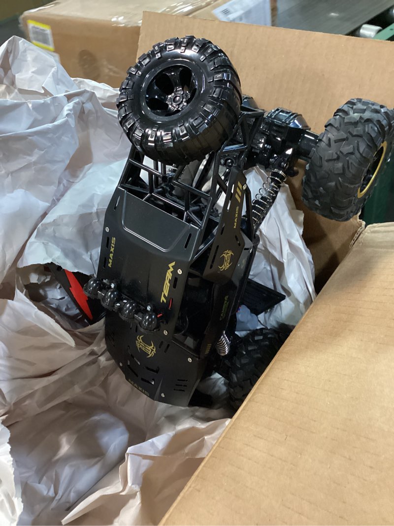 Condition photo showing Good Condition for RC Cars Remote Control Car 1:12 Off Road Truck, Metal Shell LED Headlights Offroad Monster RC Truck, 4x4 All Terrain Hobby RC Cars Toys for Boys Kids Adults Gifts 8-12 Black