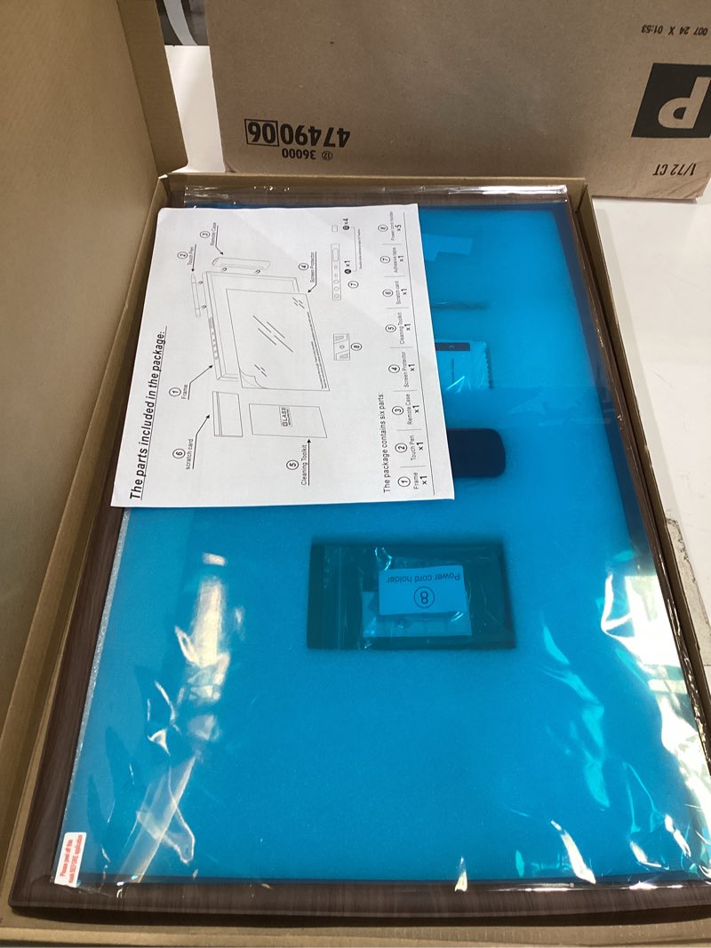 Condition photo showing Good Condition for Wooden Frame with Magnet for Echo Show 21, Screen Protector, Magnet Stylus Pen,Magnet Remote case (Dark Brown)