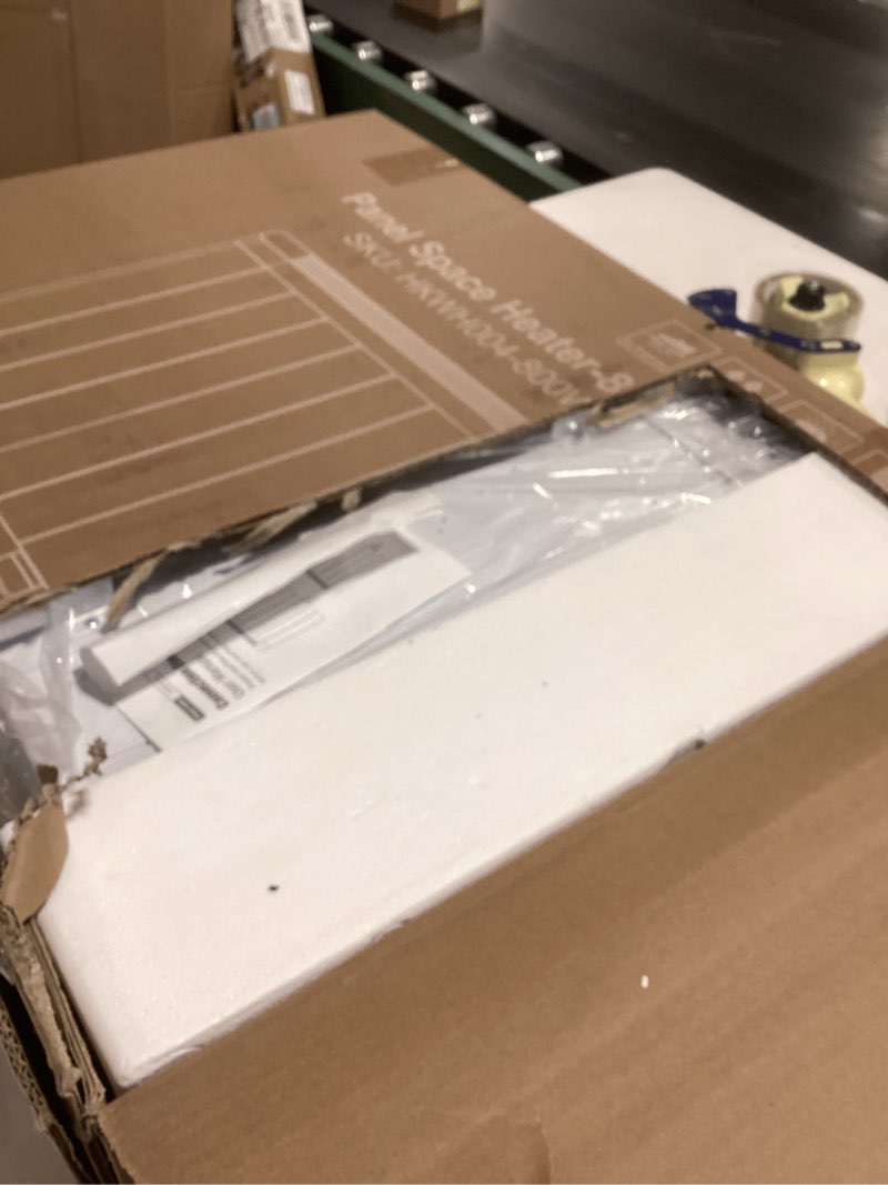 Condition photo showing As Is for 800W Plug-in Convection Electric Panel Wall Heaters for Indoor Use, Quiet Fan-less Design, Freestanding/Wall Mount Space Heater With Adjustable Thermostat, 24H Timer, Digital Display(White)