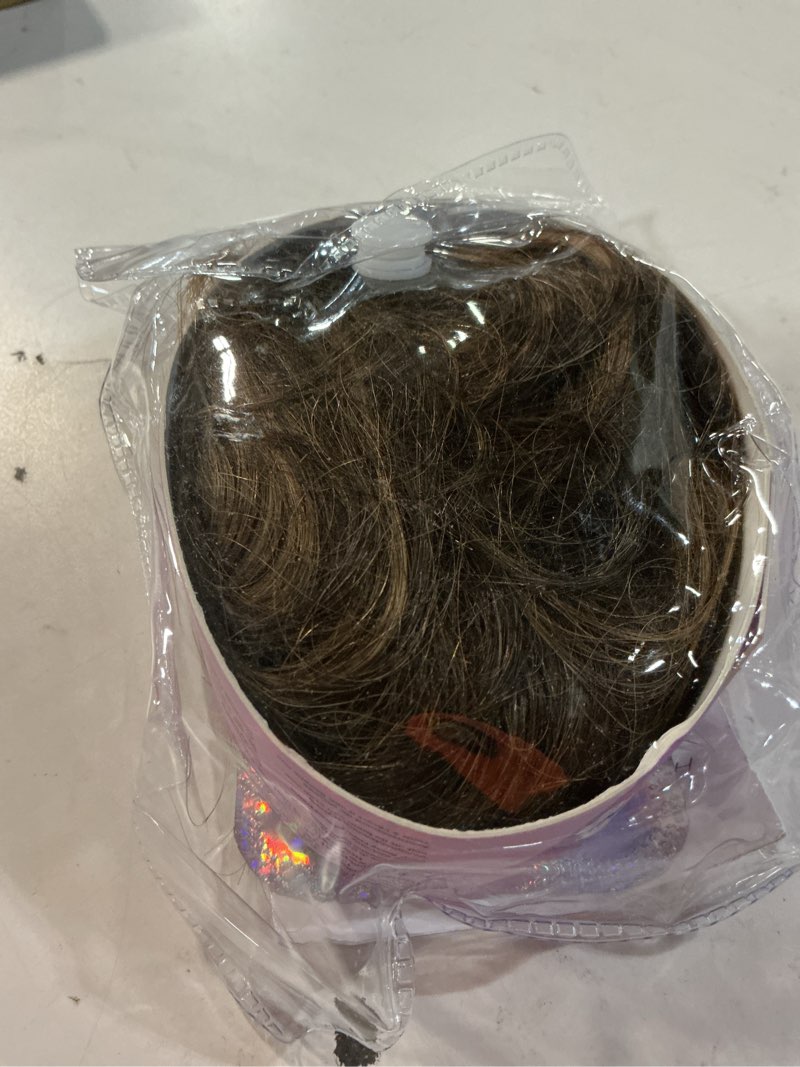 Condition photo showing Good Condition for ruwiss large messy bun hair piece 100% human hair layered wavy curly hair buns hair piece for women thick updo hairpiece for daily wear real hair scrunchies ponytail extension (brown mixed)
