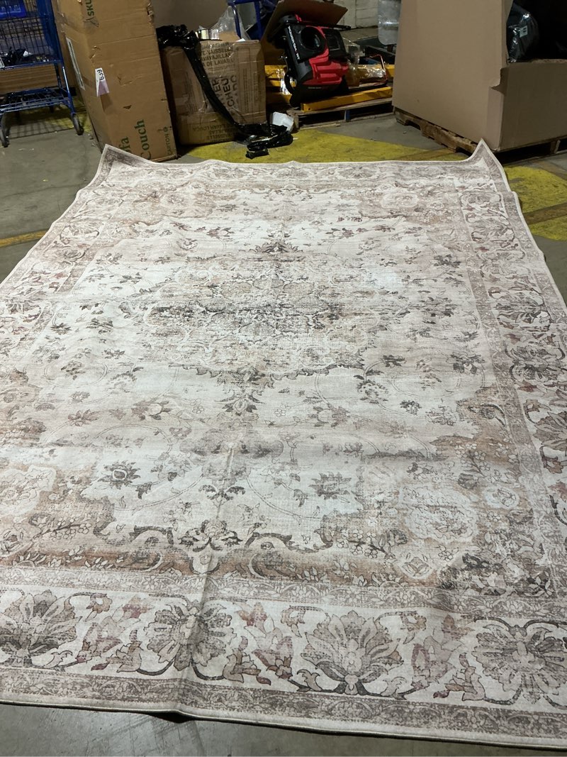Condition photo showing Good Condition for safavieh atlas collection area rug - 9’ x 12’, beige, vintage oriental distressed design, non-shedding & easy care, ideal for high traffic areas in living room, bedroom (rectangular) beige