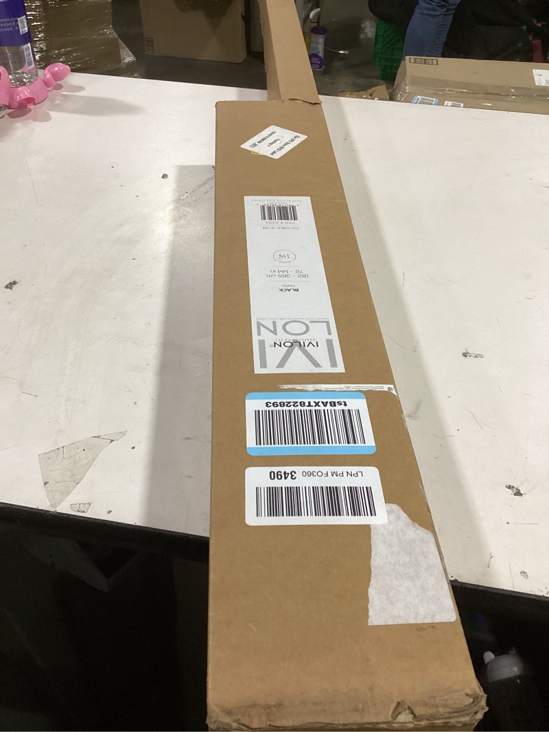 Condition photo showing New/Like New for Ivilon Drapery Treatment Window Curtain Rod - Square Design 1 1/8 Rod. 72 to 144 Inch. Black 72 to 144 in.