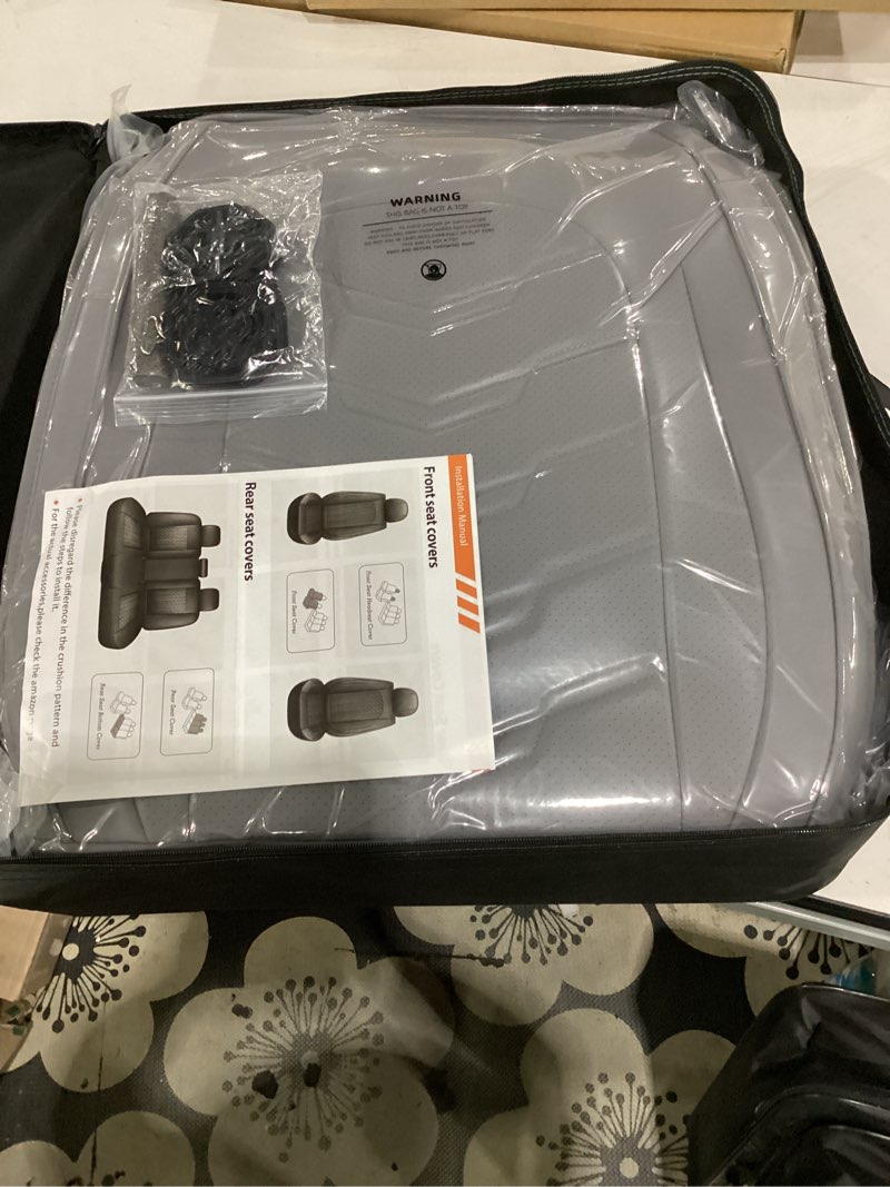 Condition photo showing Good Condition for aoog leather car seat covers universal fit most sedans suv trucks, (full set, grey) full set grey