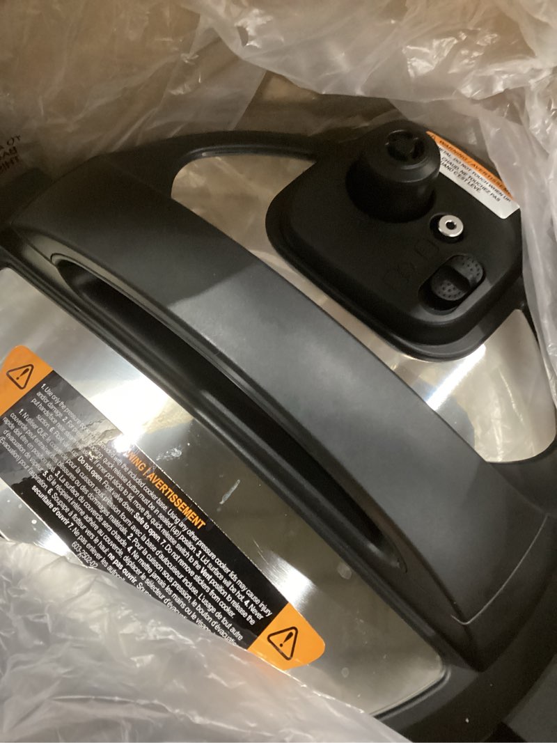 Condition photo showing As Is for Instant Pot Duo Plus 9-in-1 Multicooker, Pressure Cooker, Slow Cook, Rice Maker, Steamer, Sauté, Yogurt, Warmer & Sterilizer, Includes App With Over 800 Recipes, Stainless Steel, 6 Quarts