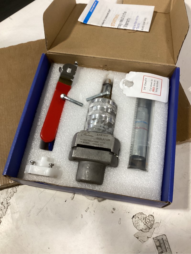 Condition photo showing As Is for 3/4" easyfit isolator valve, complete kit