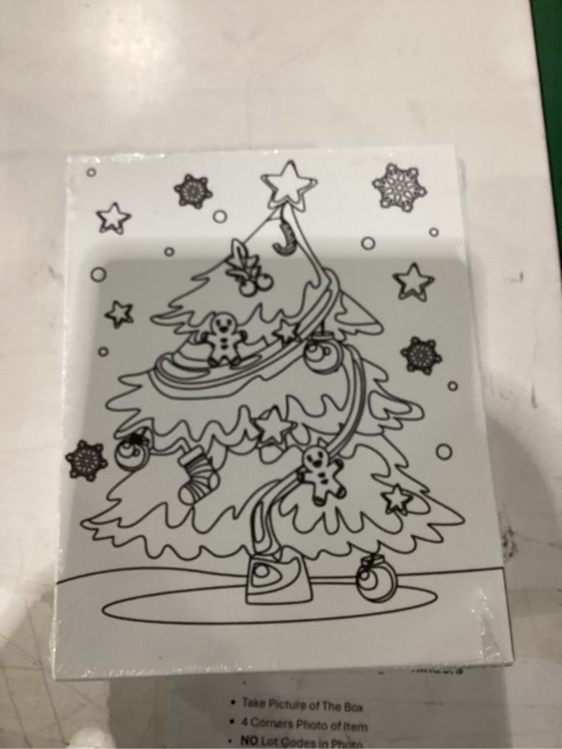 Condition photo showing Good Condition for 6 pack 8x10 inches christmas theme pre drawn canvas to paint, pre printed canvas for ladies sip and paint party favor, pre sketched canvas for painting for adults