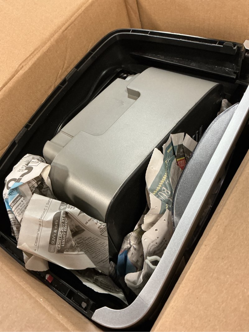 Condition photo showing As Is for bonsen 14-sheet paper shredder for home office, heavy duty cross cut shredder with 5.3 gal pullout bin, quiet shredder for cds/credit card/staple, p-4 security, anti-jam system