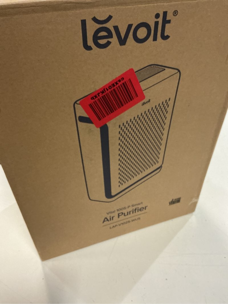 Condition photo showing New/Like New for levoit air purifier for home large room up to 1073ft² with air quality monitor, aham verifide, smart wifi, washable pre-filter, hepa sleep mode for pets, allergies, dust, pollen, vital 100s-p, white white air purifier