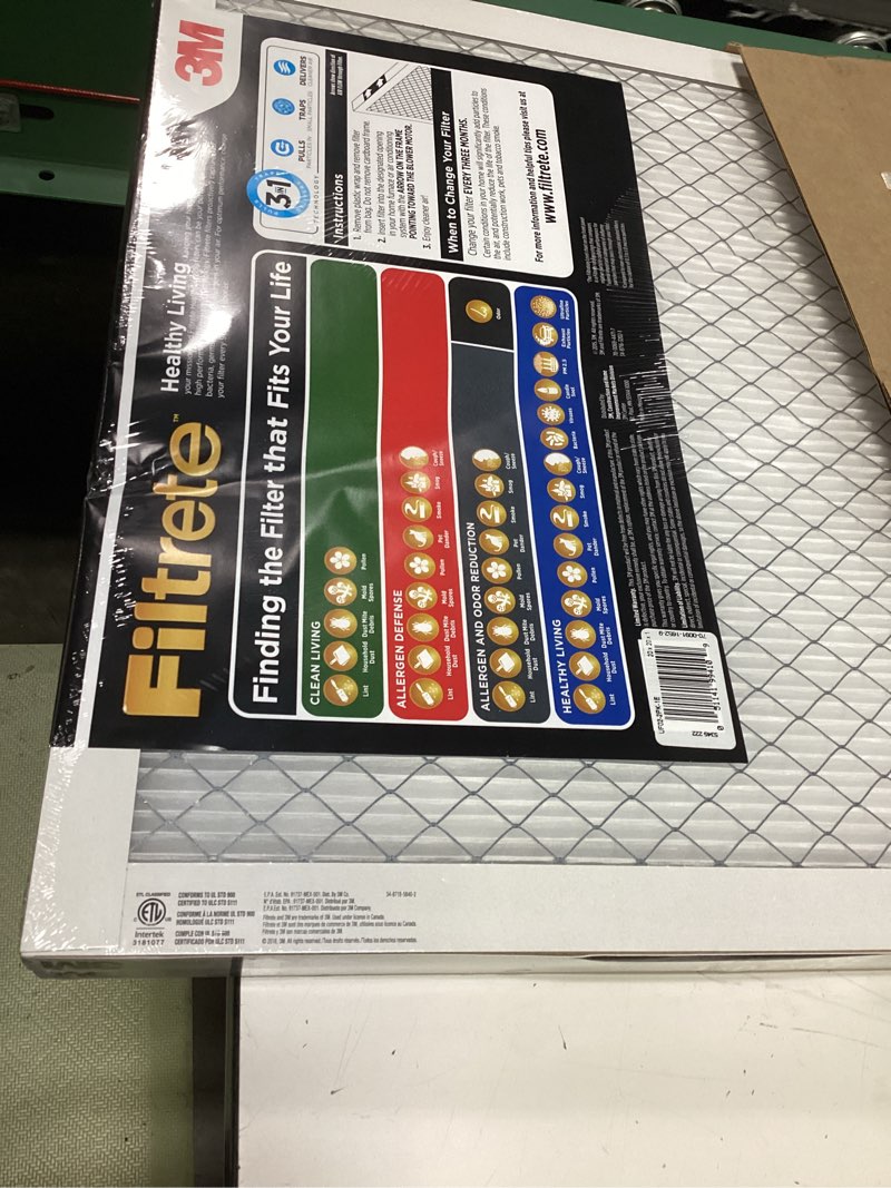 Condition photo showing Good Condition for filtrete 20x20x1 air filter merv 14, mpr 2800 healthy living ultrafine particle 2-pack, ac furnace hvac filters for home, 3-month pleated electrostatic (actual size 19.69 x 19.69 x 0.81 in)
