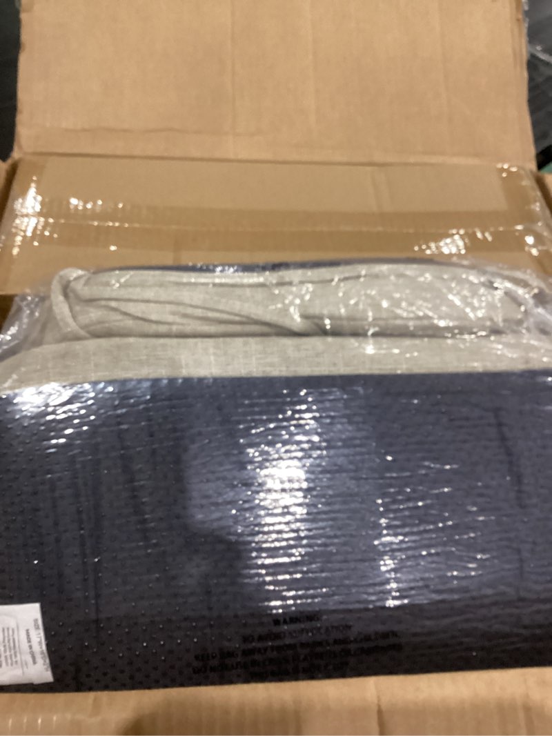 Condition photo showing As Is for Chair Cushions for Dining Chairs Set of 4, Non Slip Kitchen Chair Pads, 17" x 16" x 2", Indoor Dining Chair Cushions with Ties, D-Shaped Seat Cushions for Kitchen Chairs, Beige Beige 4 Pack