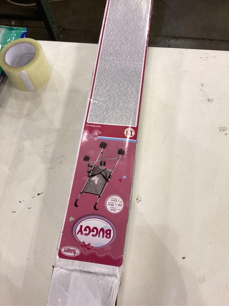 Condition photo showing As Is for Bayer: Buggy Umbrella Stroller - Hot Pink & White Polka Dots - Accessory for Dolls Up to 18", Foldable Design, Seat Belt, Kids Toy Age 3+