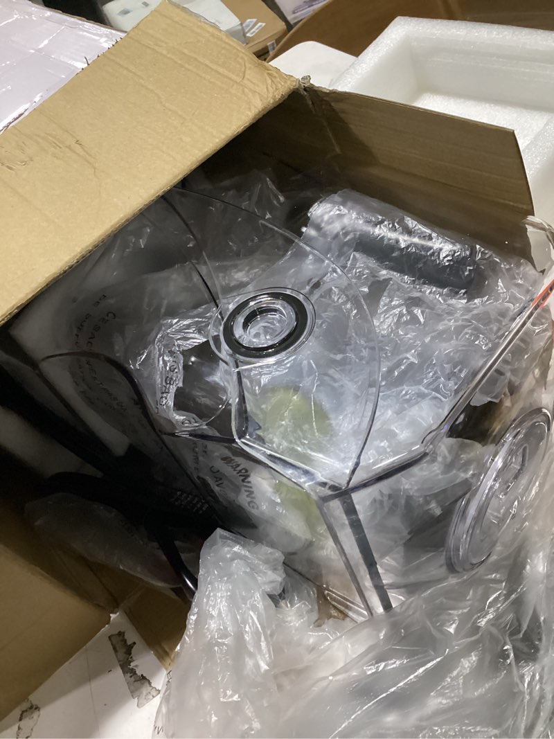 Condition photo showing As Is for wantjoin professional commercial blender with shield quiet sound enclosure 2200w industries strong and quiet professional-grade power, self-cleaning, black