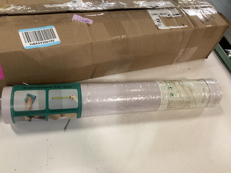 Condition photo showing New/Like New for haimin grasscloth wallpaper peel and stick 20.9in x 393in fabric contact paper wall paper textured wallpaper vertical stripes look self-adhesive thick vinyl embossed film light grey-2