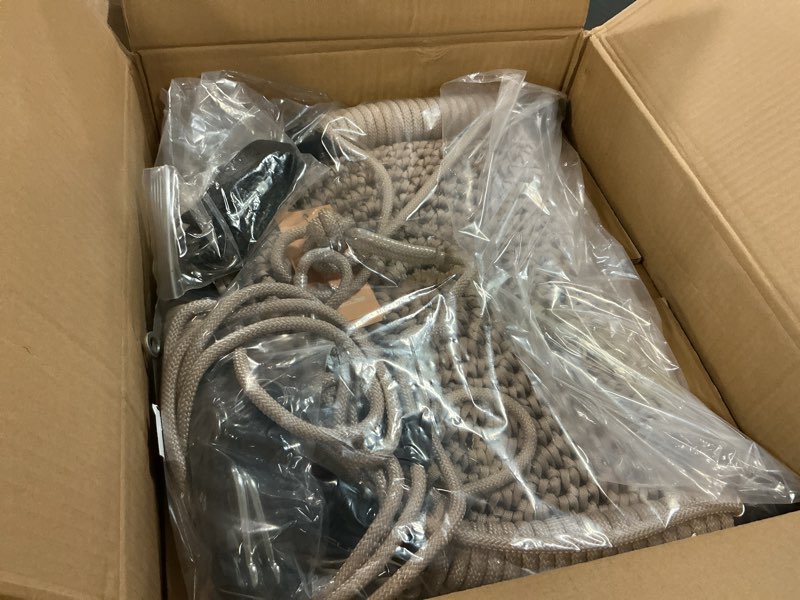 Condition photo showing Good Condition for Hand-Knitting Toddler Swing, Swing Seat for Kids with Adjustable Ropes, Little tikes Swings Set, for Outdoor Indoor, Playground, Backyard (Brown-2 Pack)