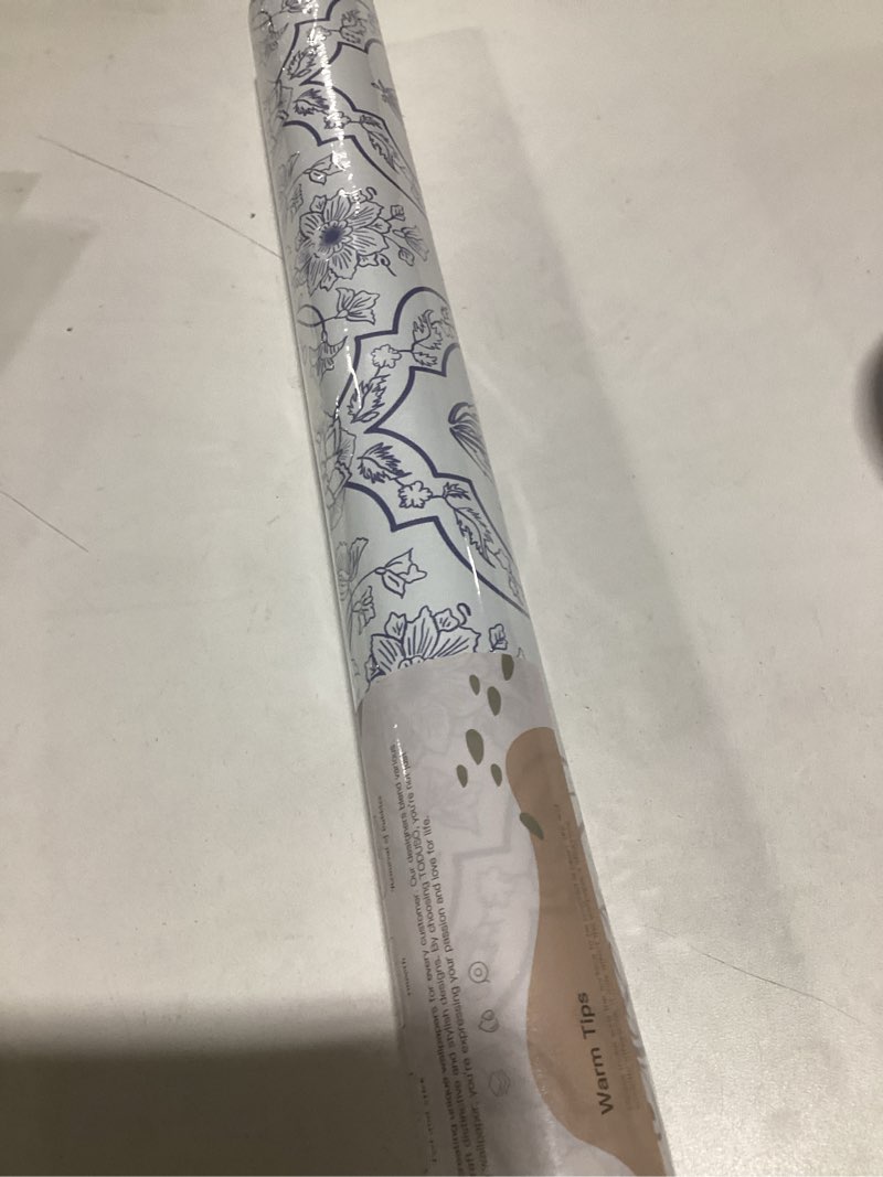 Toduso Modern Peel and Stick Wallpaper Floral Wall Paper Blue and White Contact Paper Removable Self