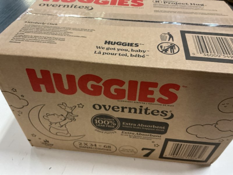 Condition photo showing New/Like New for huggies overnites diapers econ+ pack - size 7 - 68ct