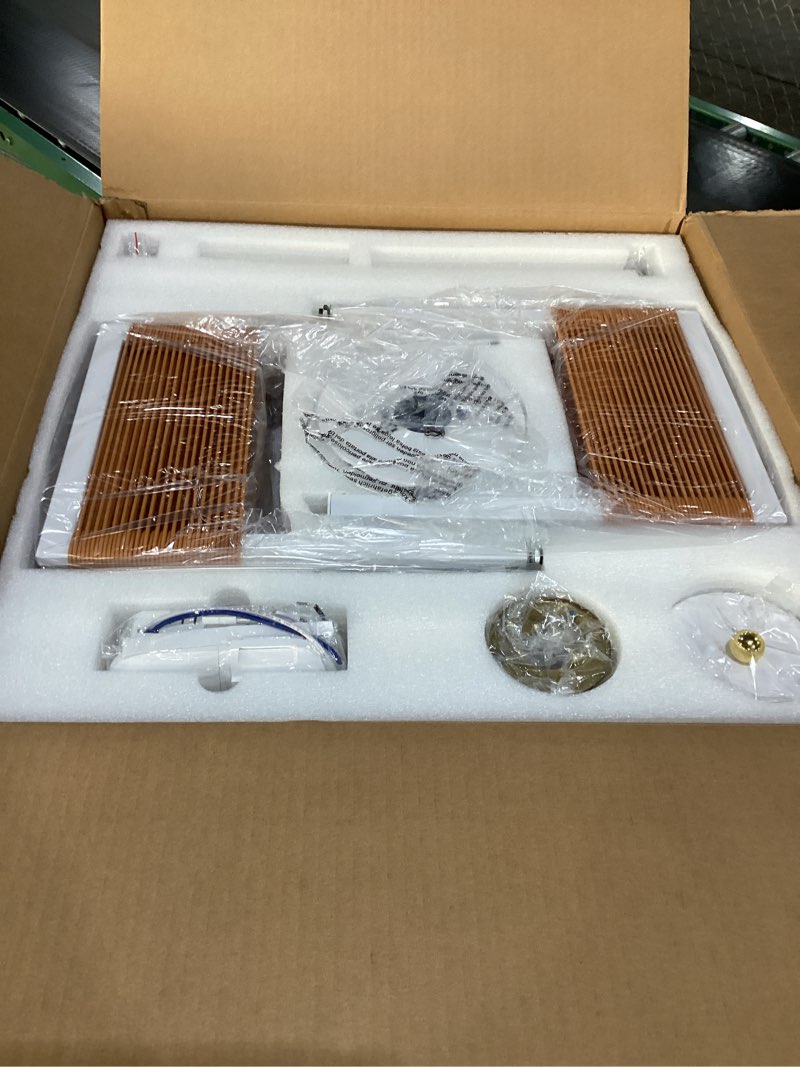 Condition photo showing Good Condition for 28 inch Boho Rattan Caged Ceiling Fan with Lights, Coastal Chandelier Ceiling Fan with Lights and Remote Control, 8 E26 Bulb Base 6 Speeds for Bedroom, Living Room, Dining Room, White