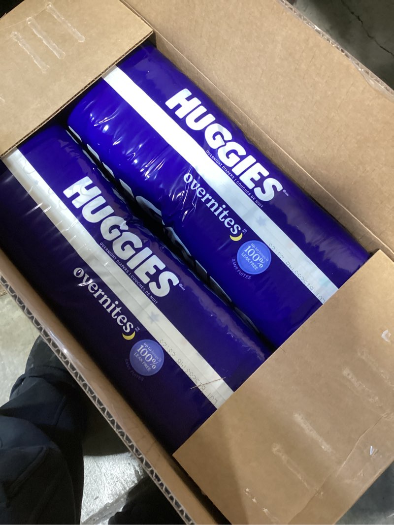 Condition photo showing New/Like New for Huggies Size 6 Overnites Baby Diapers: Overnight Diapers, Size 6 (35+ lbs), 84 Ct (2 Packs of 42), Packaging May Vary Size 6 84