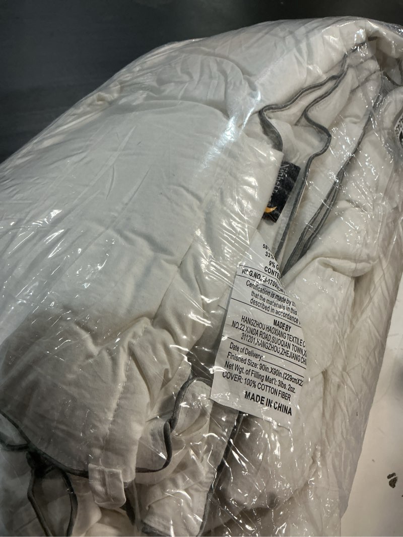 Condition photo showing As Is for Goose Down Comforters 100% Cotton Shell Queen Size Comforter Luxury Duvet Insert, All Season White Bed Comforter Medium Warmth Goose Down Duvet,430 Thread (Queen 90x90) White Queen(90x90")