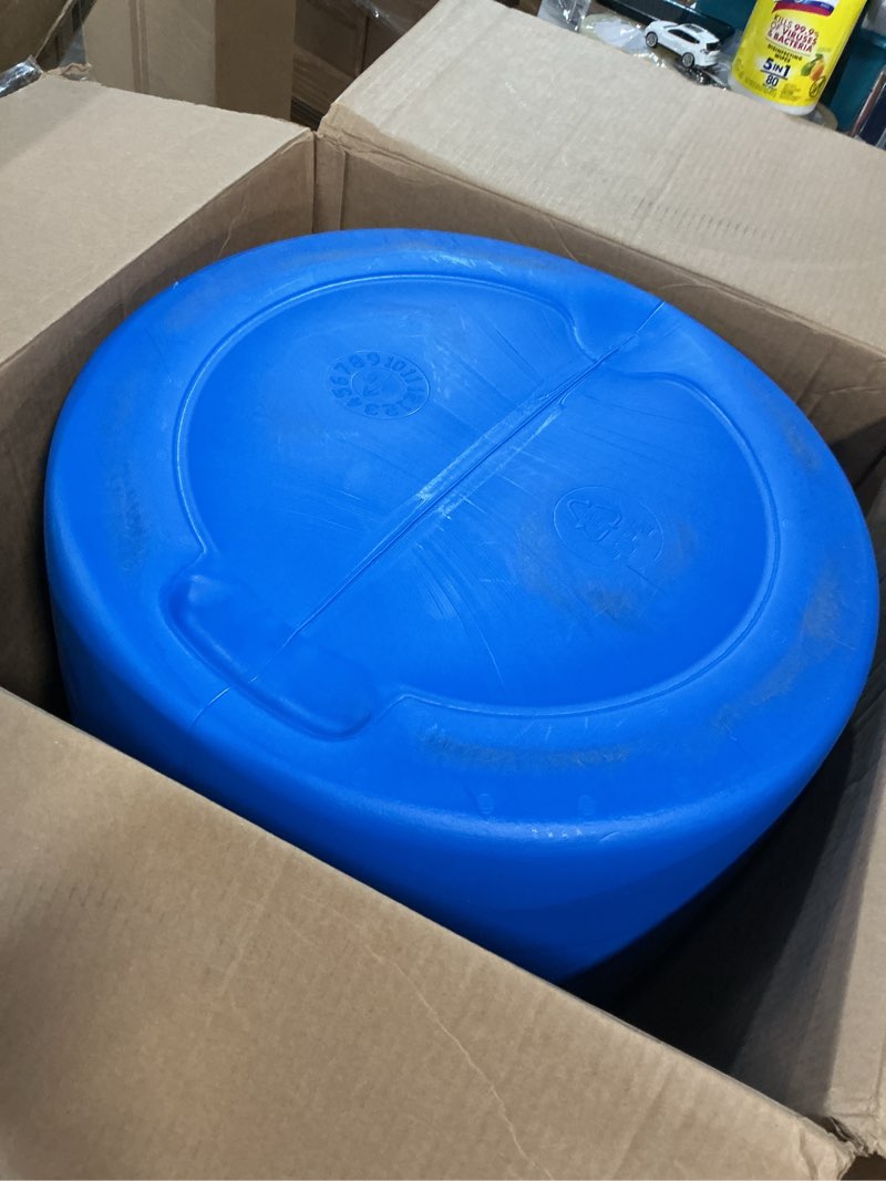 Condition photo showing Good Condition for Augason Farms 55-Gallon Water Storage Barrel - BPA-Free Plastic Barrel - Emergency Water Storage Drum for Home Preparedness