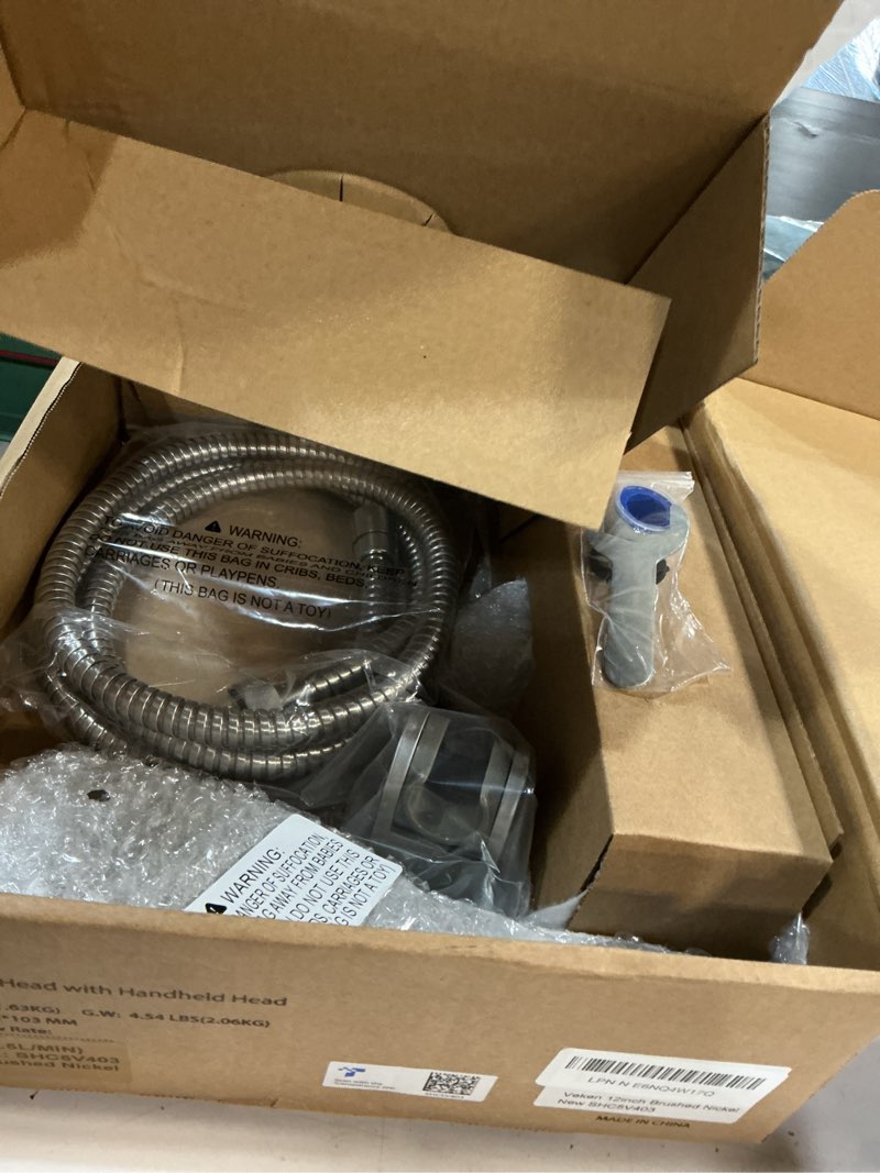 Condition photo showing Good Condition for veken 11.8" rain shower head with handheld, high pressure handheld shower heads with multi spray modes,rainfall combo with 15" metal extension arm,detachable dual shower,long 6 ft. hose,brushed nickel brushed nickel 11.8 inch high pressure
