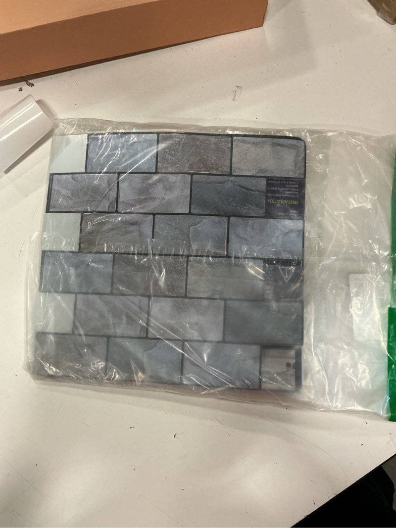 Condition photo showing Good Condition for peel and stick backsplash for kitchen, peel and stick tile kitchen, back splash tile for bathroom, 3d brick wall tiles subway tiles, 10 sheets 10" x10.6 blue 10