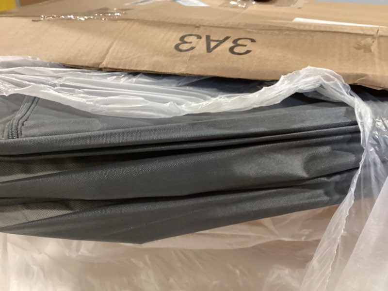 Condition photo showing Good Condition for clothes storage bins with metal frame, foldable clothes organizers storage containers for clothes, sheets, blankets, pillows and towels (100l, 3 pack, deep grey) 100l(23.6''x16.5"x15.7") dark gray