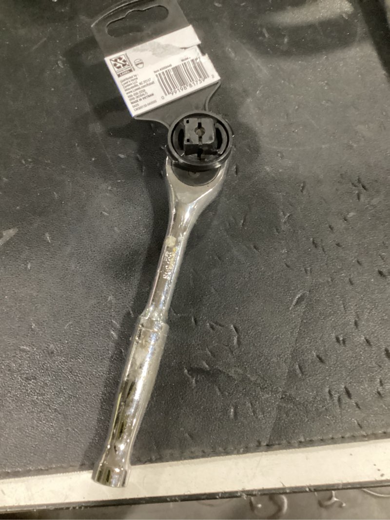 Condition photo showing New/Like New for kobalt comfort grip 3/8-inch drive quick-release ratchet with a polished chrome finish