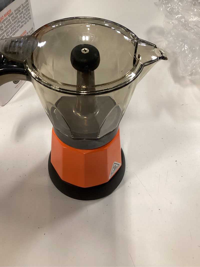 Condition photo showing Good Condition for imusa 6 or 3cup electric espresso maker, orange 6 cup orange