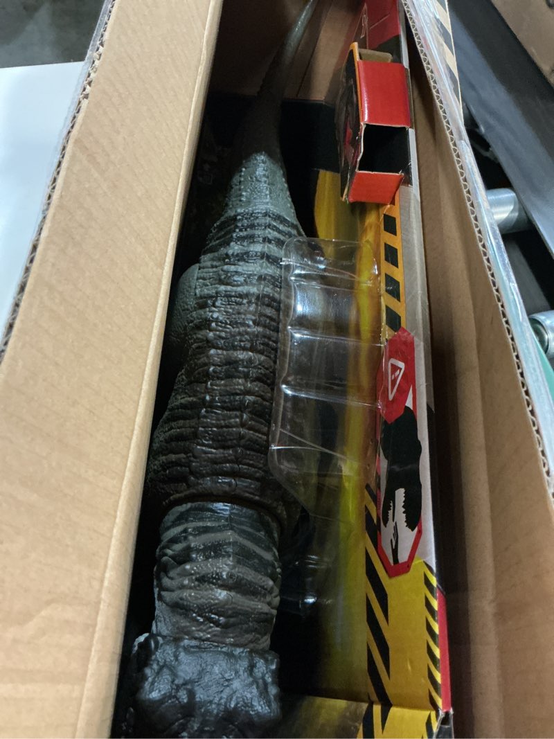 Condition photo showing New/Like New for Mattel Jurassic World Rebirth Power Devour Tyrannosaurus Rex Dinosaur Figure with Tongue Activated Constant Chomp, Lights & Sounds, Digital Play