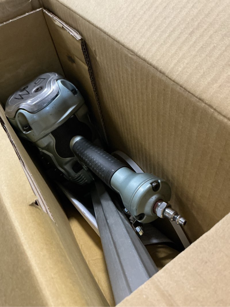 Condition photo showing As Is for metabo hpt framing nailer, pro-preferred framing tool for flooring, truss build-up, roof decking, and housing construction, quick switch nailing, 3-1/2" 30° paper collated nails, nr90ads1 metabo hpt nr90ads1 framing nailer