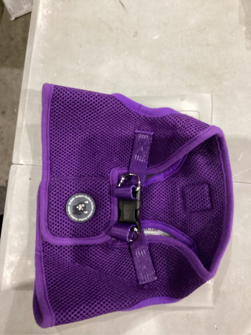 Condition photo showing New/Like New for ecobark step in dog harness - eco-friendly dog harnesses for for small & medium breed dogs - reflective and adjustable chest body halter vest -soft luxurious mesh (purple, xl) xl- 20 to 26 lbs - chest up to 20 in (pack of 1) purple