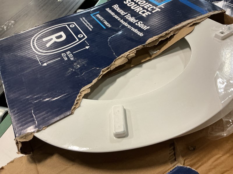 Project Source Wood White Round Toilet Seat