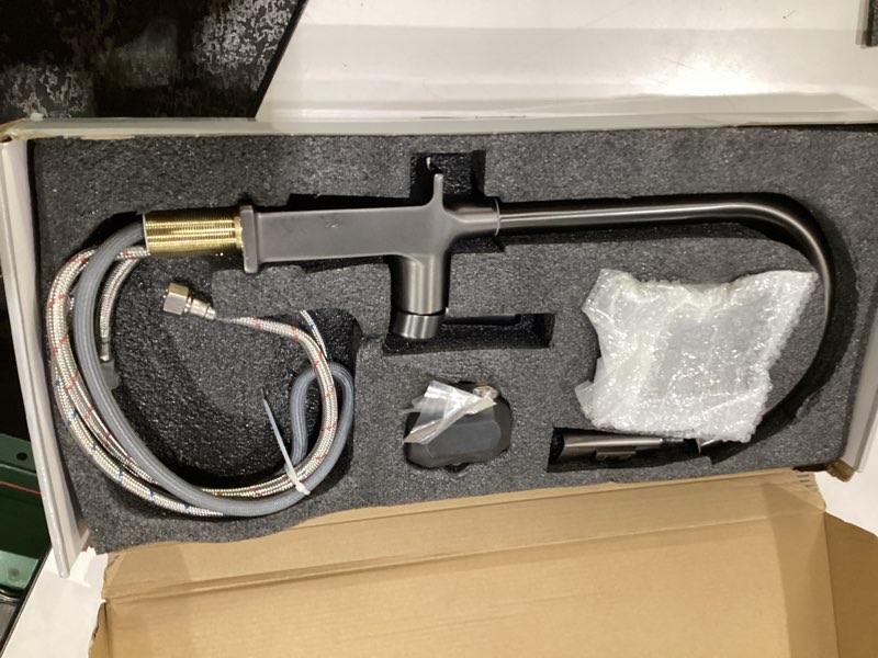 Condition photo showing Good Condition for Single Handle High Arc Kitchen Faucet Stainless Steel,Commercial Kitchen Faucet with Pull Down Sprayer Single Hole,Modern One Hole Bar Sink Faucet?Gunmetal? Gray