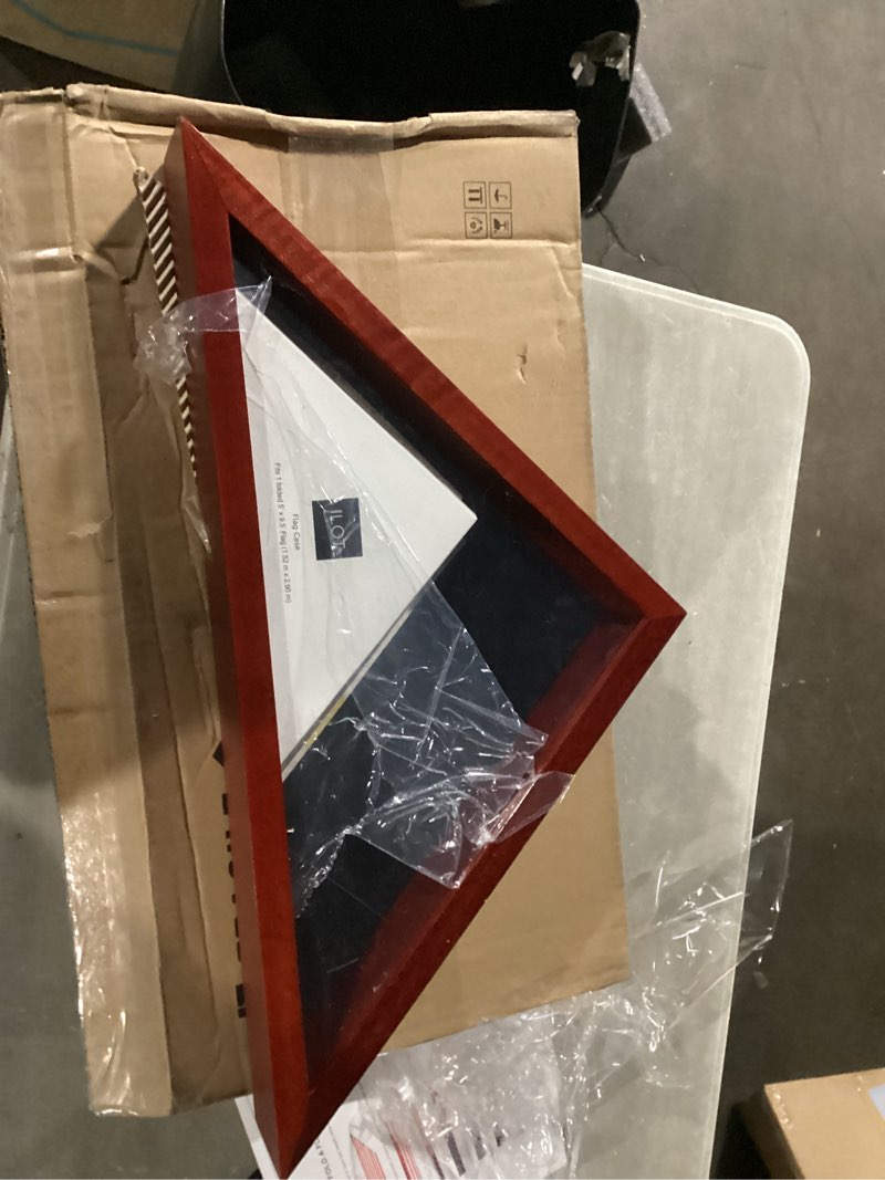 Condition photo showing New/Like New for flag case for american veteran burial flag solid wood military flag display case funeral flag flag shadow boxes to fit a folded 5'x9.5' american flag with polished plexiglass mahogany large