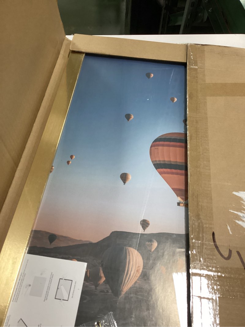 Condition photo showing New/Like New for 20x27 Picture Frame for Puzzles Poster Photo Picture, Horizontal and Vertical Formats for Wall Hanging, 20 x 27 Wall Gallery Poster Photo Puzzles Frame for 20 by 27 Photos Posters, Gold Gold 20x27 inch